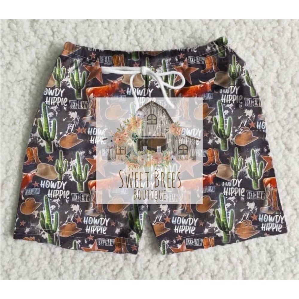NEW BOYS WESTERN SWIM TRUNKS